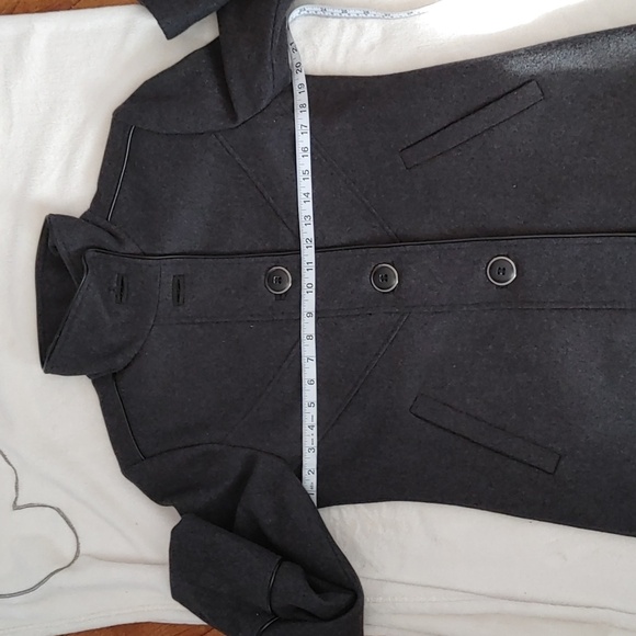 Marcona Wool Blend Pea Coat Charcoal Grey Size Small - Picture 6 of 12